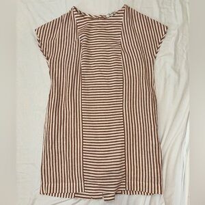 Madewell Brown and White Striped Dress